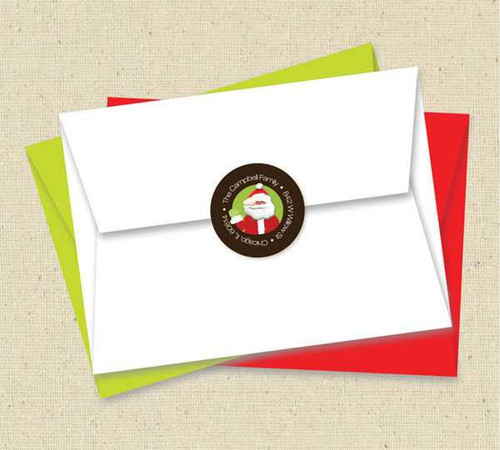 Santa's Swirls Christmas Address Labels