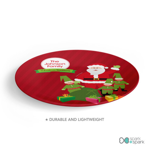Santa's Tradition Personalized Christmas plate