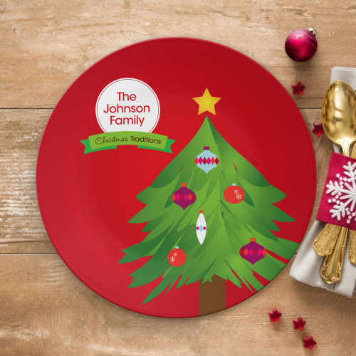 The Christmas Tree Tradition Personalized Christmas plate