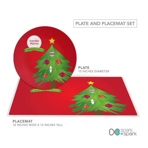 La tradicion de el Arbol Personalized Christmas plate