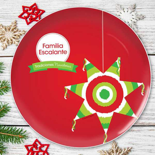 La Tradicion de la Pinata Personalized Christmas plate