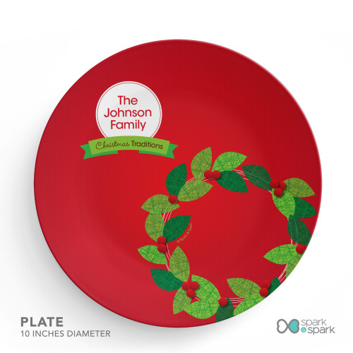 A Modern Wreath Christmas Plate