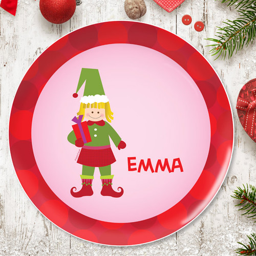Cute Elf Girl Kids Plate