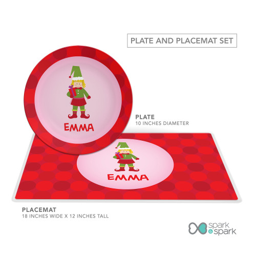Cute Elf Girl Kids Plate