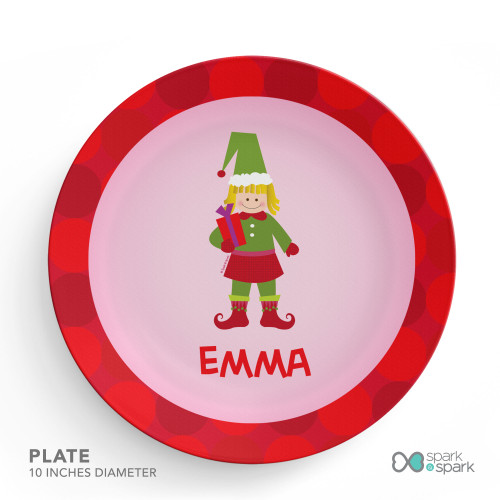 Cute Elf Girl Kids Plate