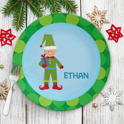 Cute Elf Boy Kids Plate