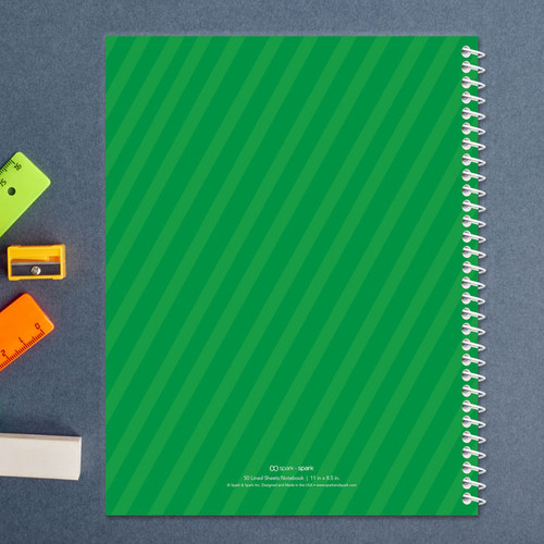 green dinosaur personalized notebook for kids