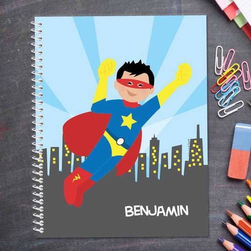 cool asian superhero personalized notebook for kids
