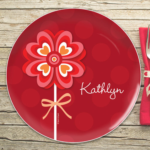 Lovely Heart Flower Kids Plates