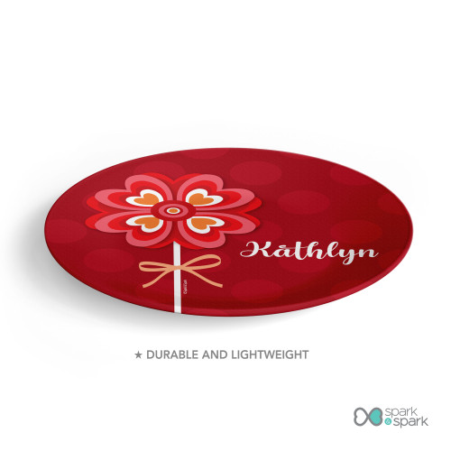 Lovely Heart Flower Kids Plates