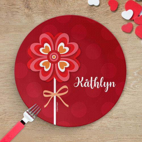 Lovely Heart Flower Kids Plates