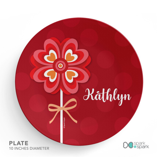 Lovely Heart Flower Kids Plates