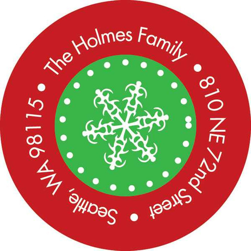 Jumping Snowflakes Christmas Address Labels