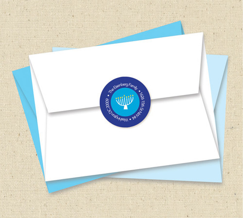 Hanukkah Mosaic Address Label