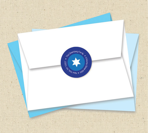 Bold Stripes W Dreidels Address Label