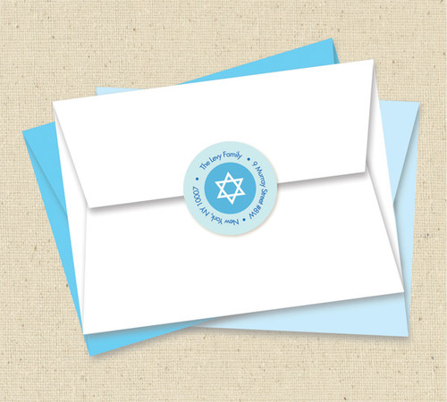 Hanukkah Polka Dots Address Label