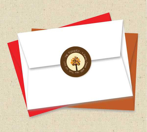 Three Fall Modern Trees Address Labels