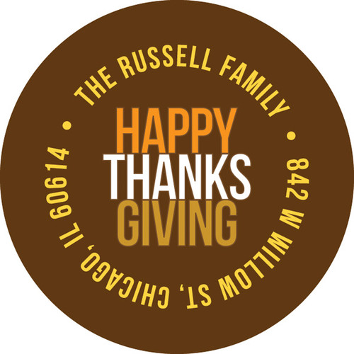 Thanksgiving Message Holiday Labels