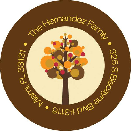 Turkey And Trees Family Address Labels