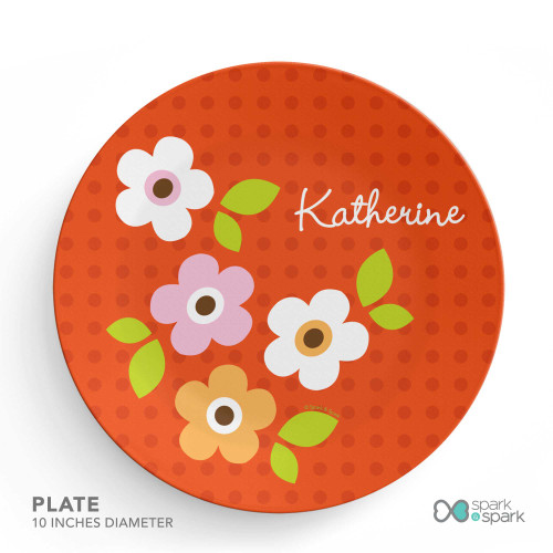 Preppy Flowers Orange Kids Bowl