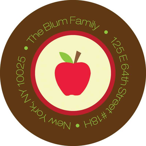Playful apples label
