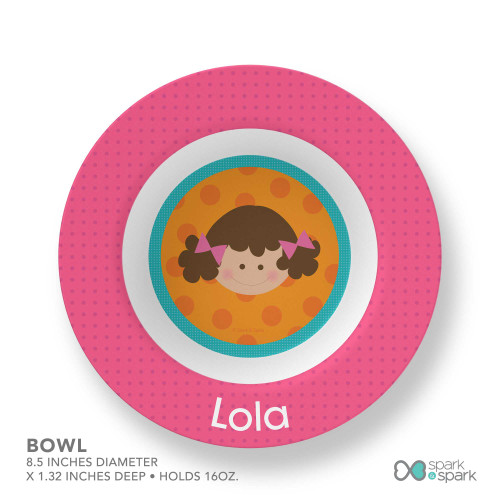 Just Like Me Girl Orange Kids Bowl