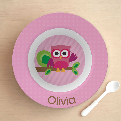 Pink Owl Be Yours Kids Bowl