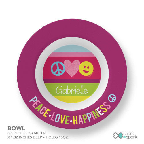 Peace & Love Signs Kids Bowl