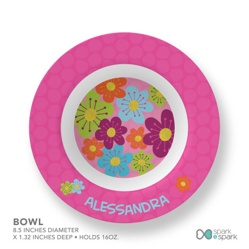 Shiny Bold Flowers Kids Bowl