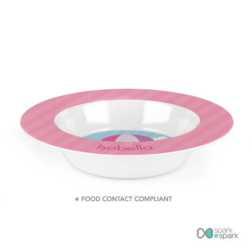 Pink Hot Air Balloon Kids Bowl