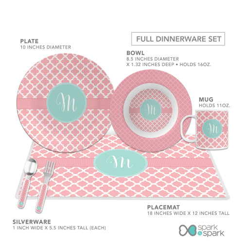 Pretty Pink Quatrefoil Kids Bowl