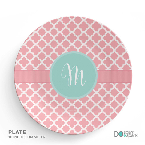 Pretty Pink Quatrefoil Kids Bowl