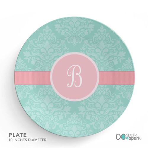 Pretty Blue Damask Kids Bowl