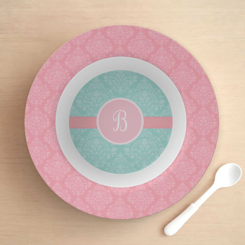 Pretty Blue Damask Kids Bowl