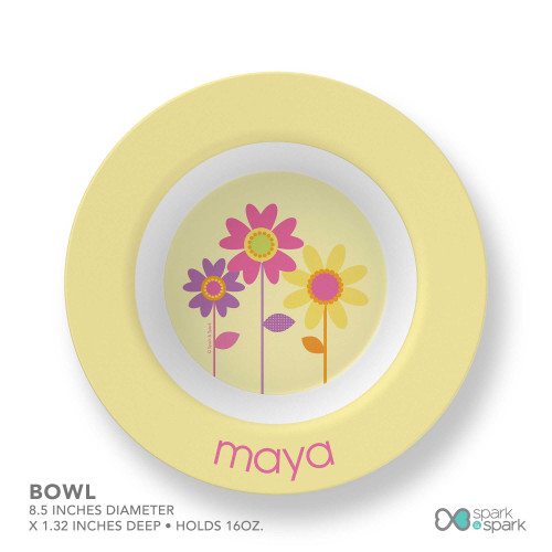 Three Spring Blooms Kids Bowl