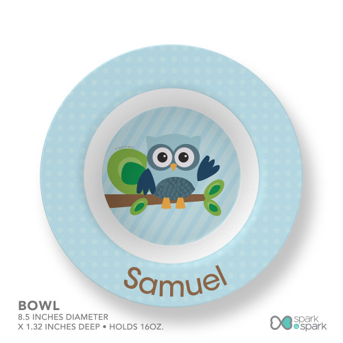 Owl Be Yours Blue Kids Bowl