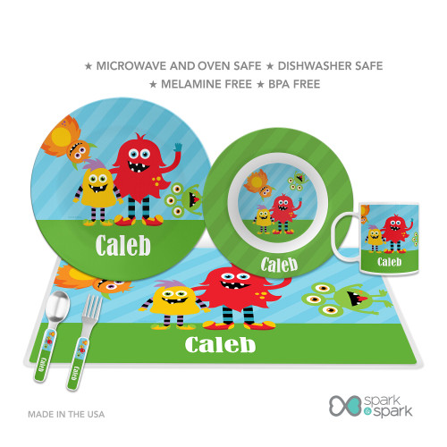 Monster Attack Personalized Boys Bowl