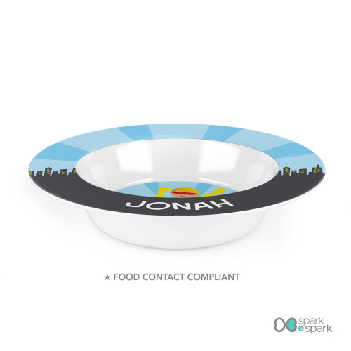 Cool Superhero Personalized Boys Bowl