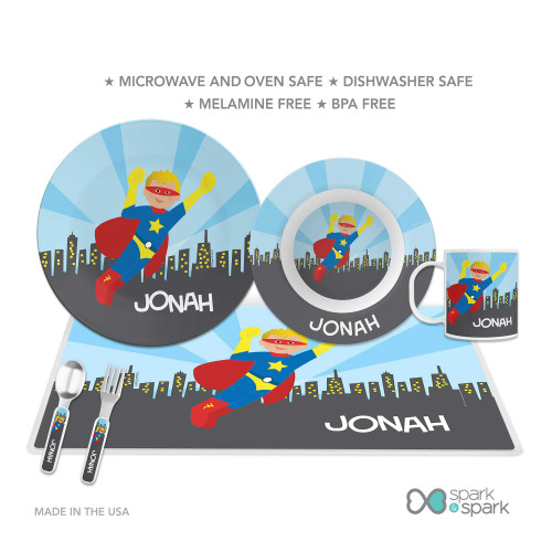 Cool Superhero Personalized Boys Bowl