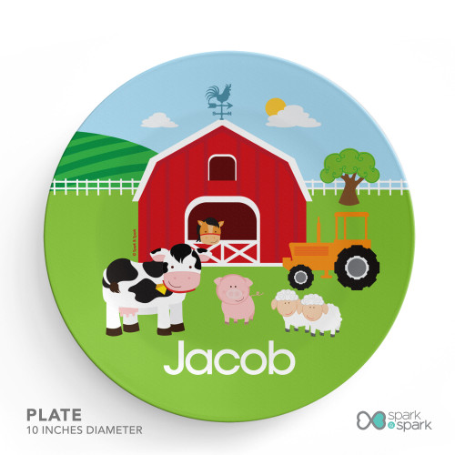 A Day In The Farm Personalized Boys Bowl