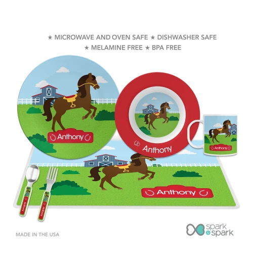 Cute Race Horse Kids Bowl