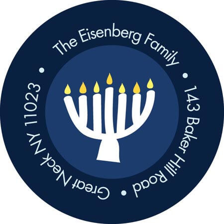 Mod white menorah blue label