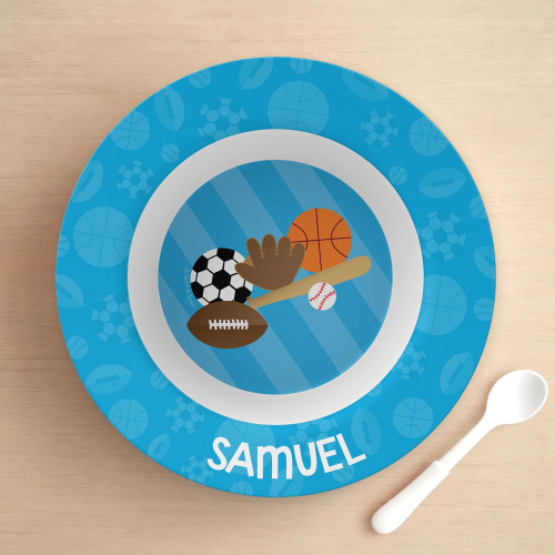 Sports Fan Personalized Boys Bowl