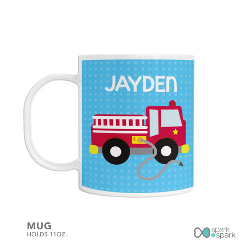 Cool Firetruck Personalized Boys Bowl