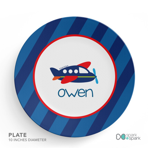 Airplane Ride Personalized Boys Bowl