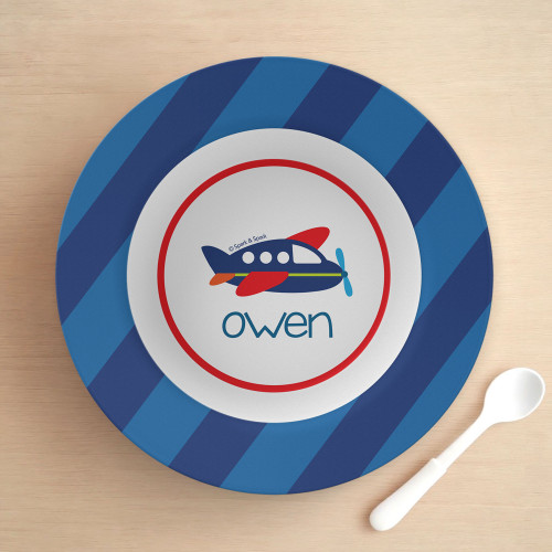 Airplane Ride Personalized Boys Bowl