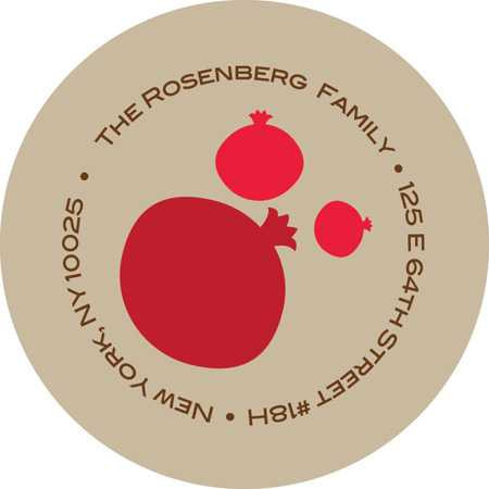 Lots of pomegranates label