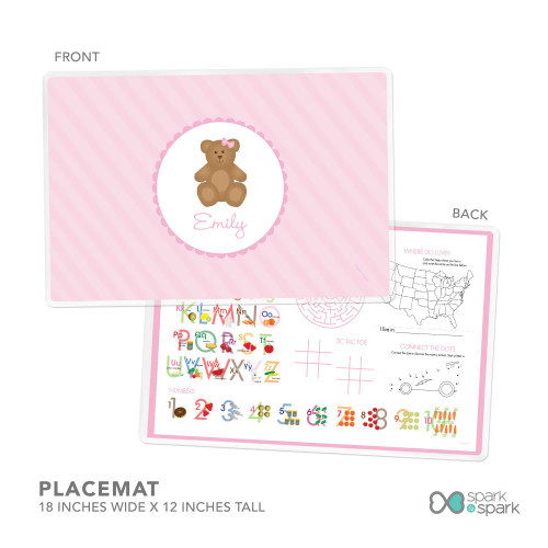 A Sweet Teddy Bear Custom Plate for Girls