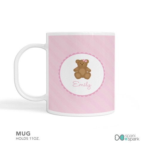 A Sweet Teddy Bear Custom Plate for Girls
