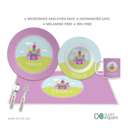 Pretty Heart Castle Kids Plates